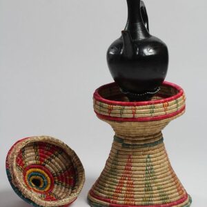 Hand Made Mesobwerk Basket- Ethiopian Eritrean Exquisite Hand Woven Decorative & Serving Basket with best design (small) - Image 3